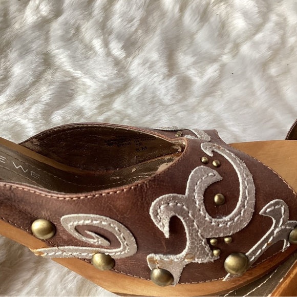Nine West Krysta platform leather studded mules. - Picture 4 of 5